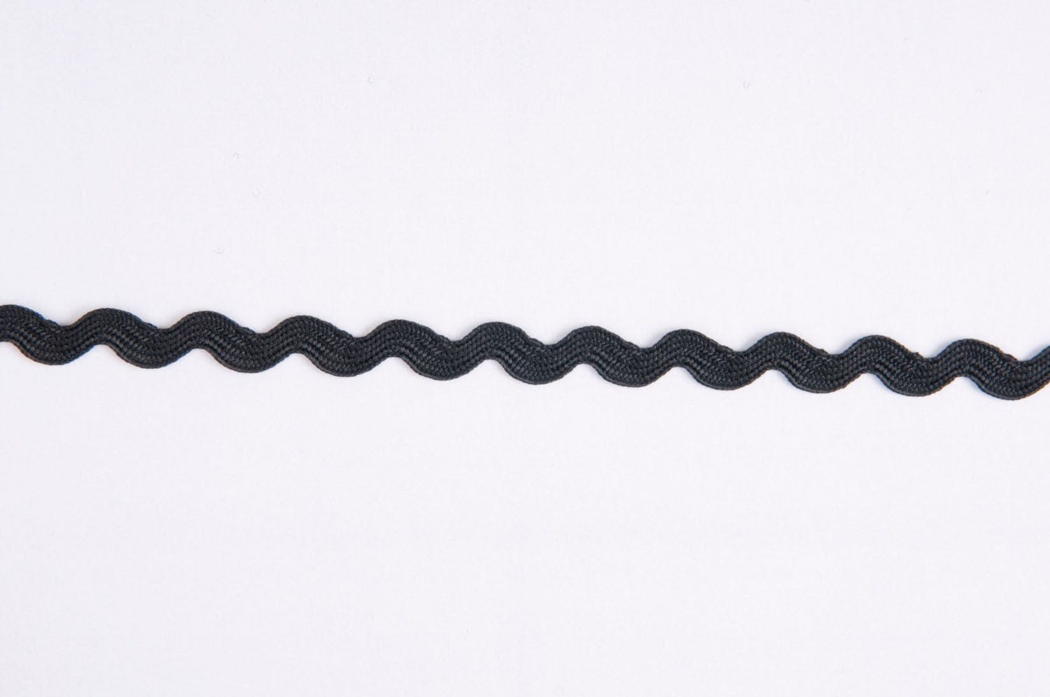 Essential Trimmings Ric Rac Polyester Ric Rac Trim: 8mm: Black  - The Sewing Studio