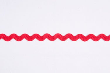 Essential Trimmings Ric Rac Polyester Ric Rac Trim: 8mm: Red  - The Sewing Studio for sale UK - The Sewing Studio