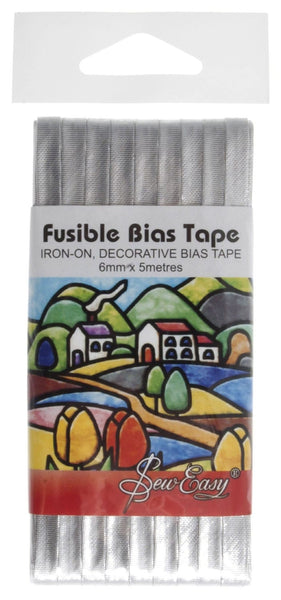 Fusible Bias Tape 5M X 6mm Silver