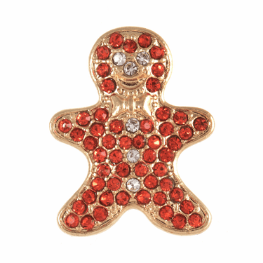 Christmas Button Diamante Gingerbread Man