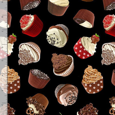 Timeless Treasures Fabric Chocolate Lovers Cupcakes