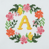 Cross Stitch Kit Monogram Wreath Floral