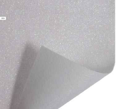 Glitter Felt Fabric Sheet White 23cm x 30cm