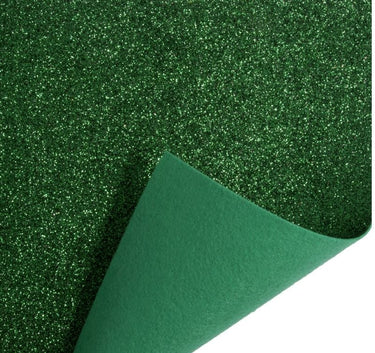 Glitter Felt Fabric Sheet Green 23cm x 30cm