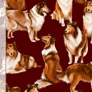 Timeless Treasures Fabric Realistic Collies