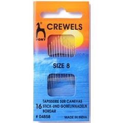 Hand Sewing Needles: Crewels (embroidery): Gold Eye: Size 8