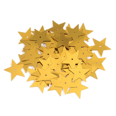 Sequins: Stars: 20mm: Gold: Pack of 30