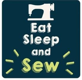 Groves Quilting Accessories Sewing Themed Coaster Eat Sleep And Sew  - The Sewing Studio for sale UK - The Sewing Studio