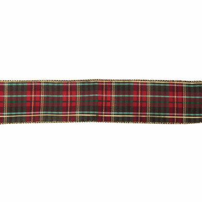Groves Ribbon Premium Wire Edge Ribbon Traditional: Tartan: 63mm Wide  - The Sewing Studio