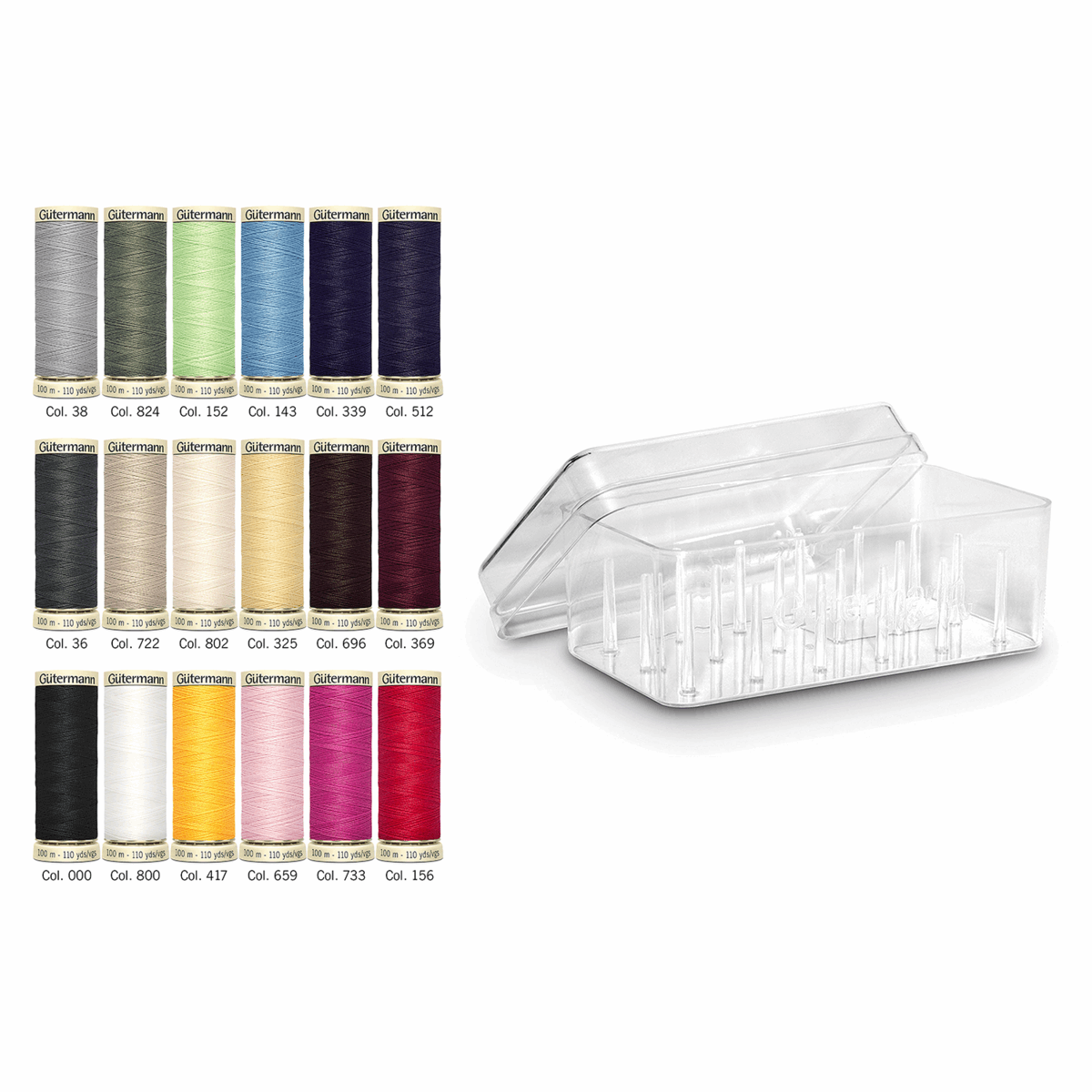 Gutermann Threads Gutermann Thread Set Polyester Sew-All thread 100m Pack of 18  - The Sewing Studio