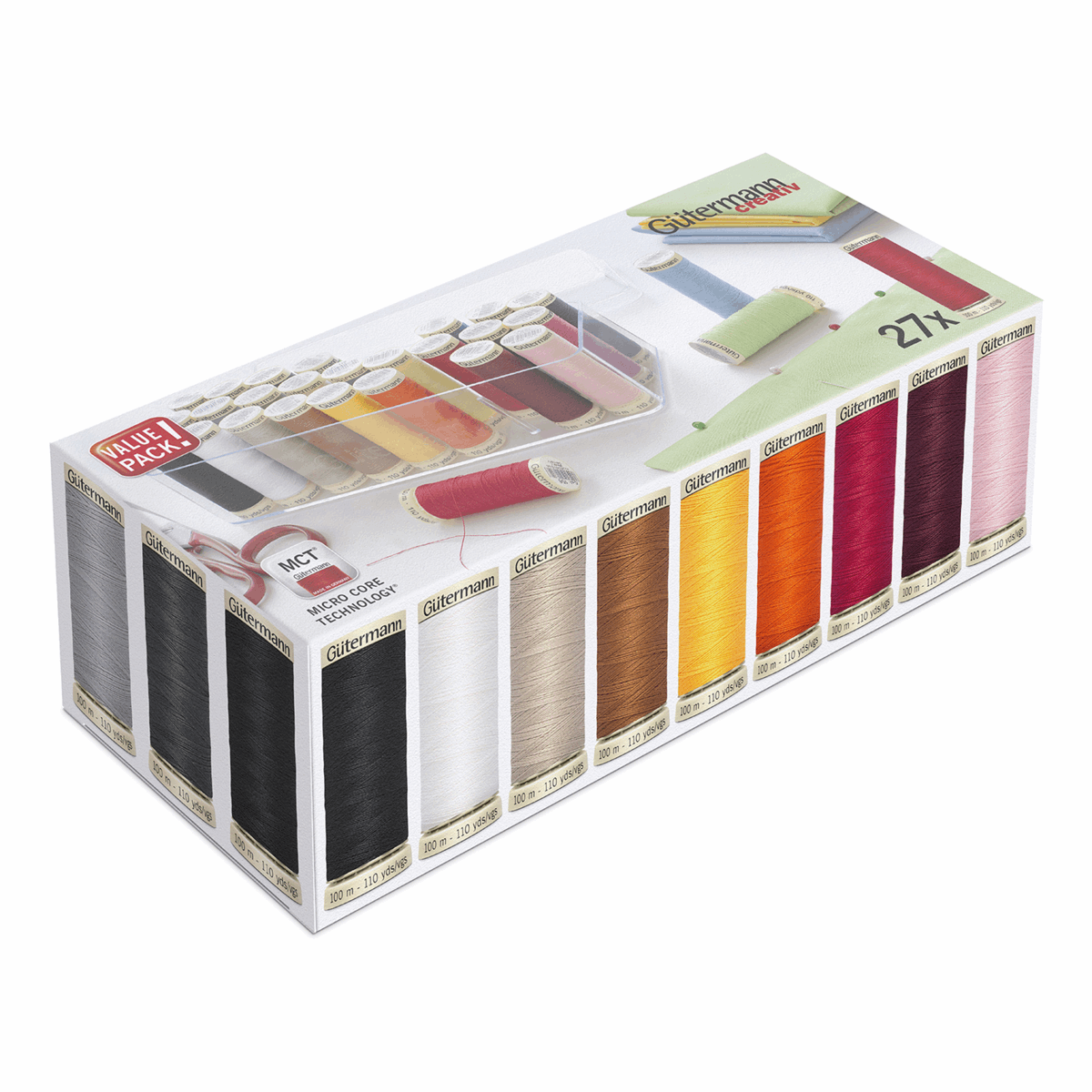 Gutermann Threads Gutermann Thread Set Polyester Sew-All Thread 100m Pack of 27  - The Sewing Studio