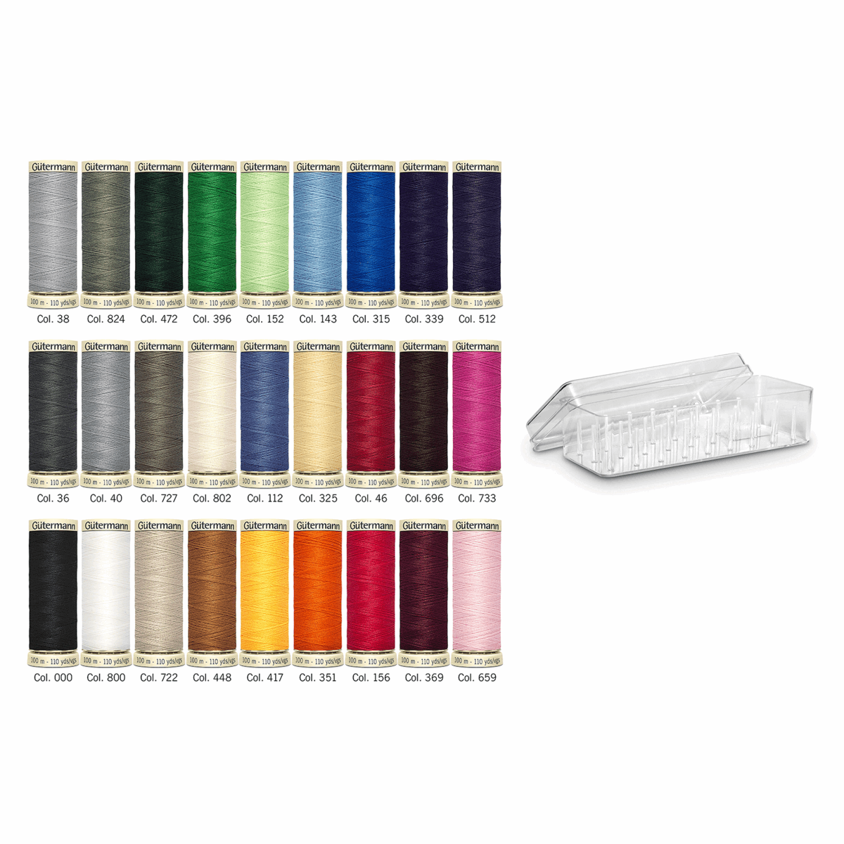 Gutermann Threads Gutermann Thread Set Polyester Sew-All Thread 100m Pack of 27  - The Sewing Studio