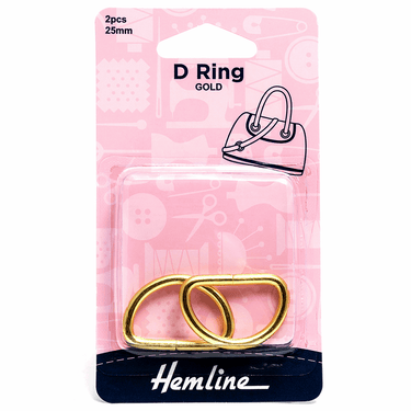 D Rings 25mm Gold 2 Pieces