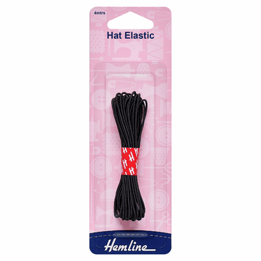 Hemline Elastic Hat Elastic Black 4 Metres x 1.3mm Wide  - The Sewing Studio for sale UK - The Sewing Studio