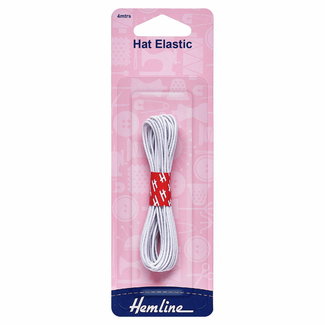 Hemline Elastic Hat Elastic White: 4 Metres x 1.3mm Wide  - The Sewing Studio