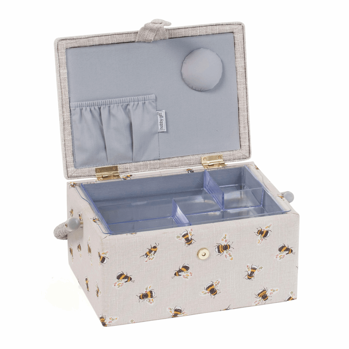 HobbyGift Sewing Tins and Boxes Sewing Box Embroidered Bees  - The Sewing Studio