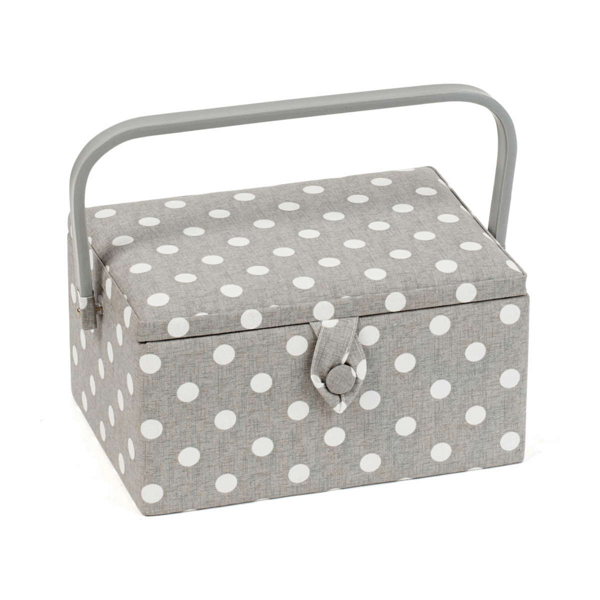 HobbyGift Sewing Tins and Boxes Sewing Box Grey Spot  - The Sewing Studio