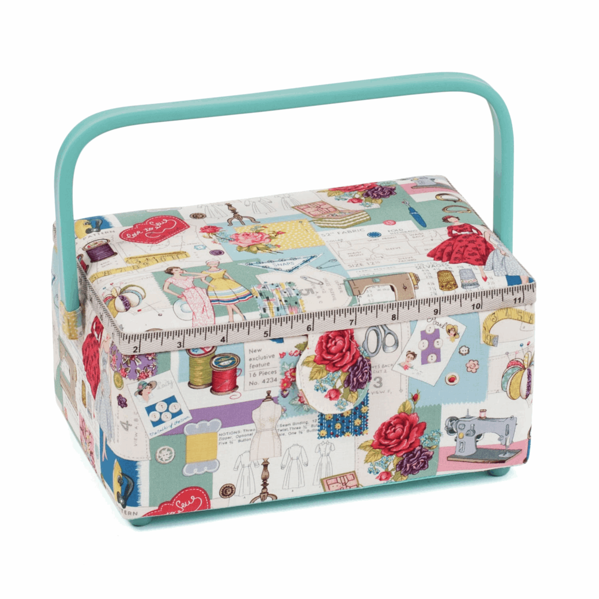 HobbyGift Sewing Tins and Boxes Sewing Box Medium Sew Retro  - The Sewing Studio