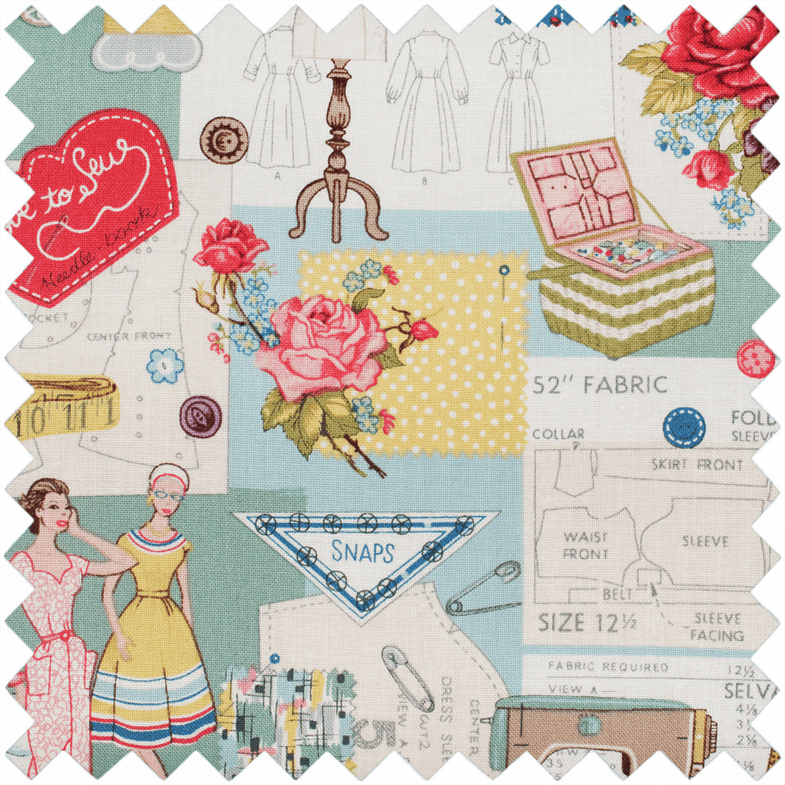 HobbyGift Sewing Tins and Boxes Sewing Box Medium Sew Retro  - The Sewing Studio