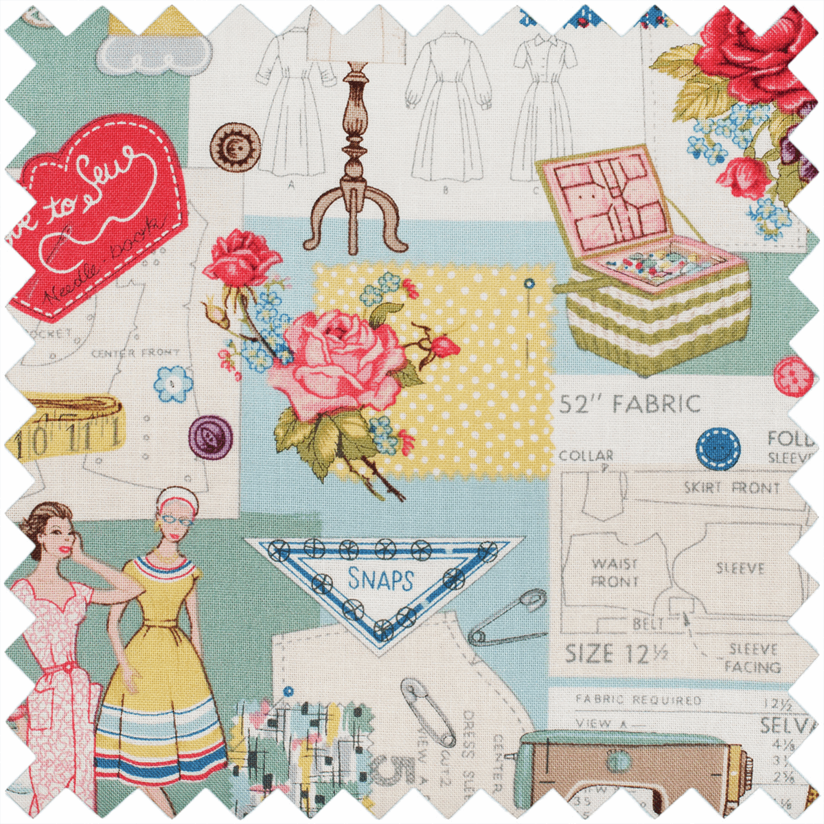 HobbyGift Sewing Tins and Boxes Sewing Box Medium Sew Retro  - The Sewing Studio