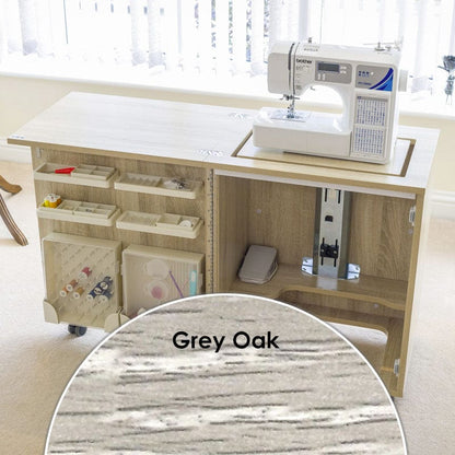 Horn Sewing Cabinets Horn Cub Plus American Grey Oak  - The Sewing Studio