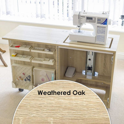 Horn Sewing Cabinets Horn Cub Plus Weathered Oak  - The Sewing Studio