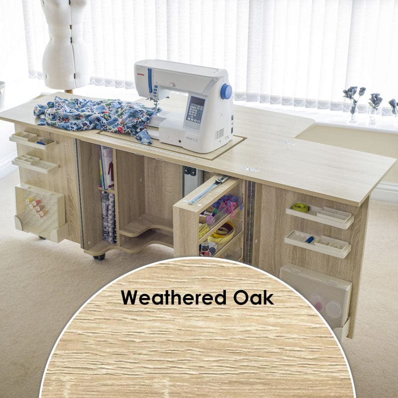 Horn Sewing Cabinets Horn Gemini XL Weathered Oak  - The Sewing Studio