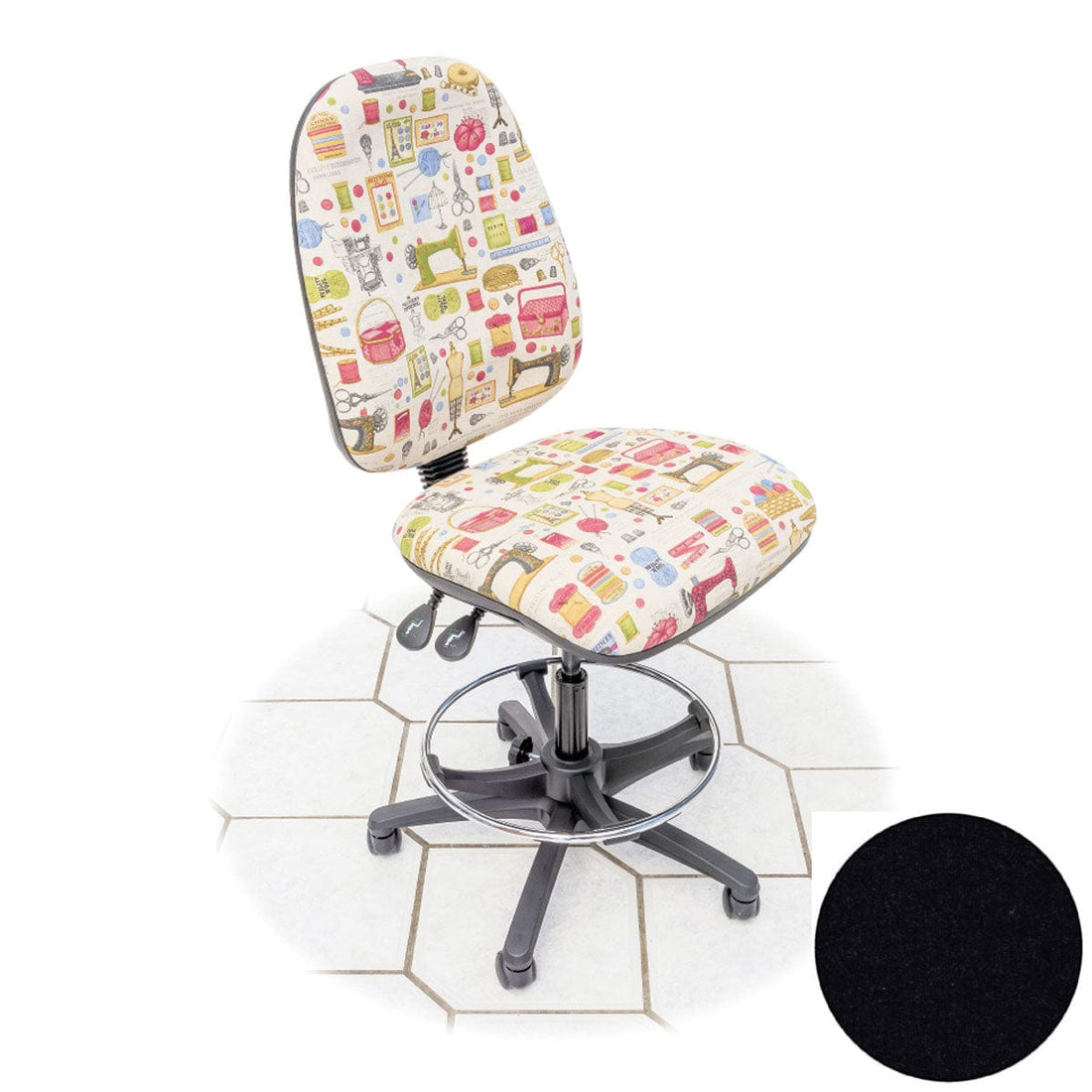 Horn Sewing Cabinets Horn Hobby Tall Chair Charcoal  - The Sewing Studio