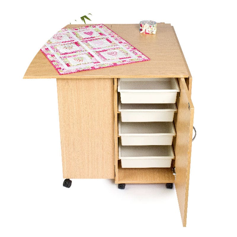 Horn Sewing Cabinets Horn Maxi Hobby Table American Grey Oak  - The Sewing Studio