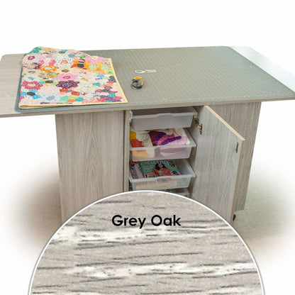 Horn Sewing Cabinets Horn Maxi Hobby Table American Grey Oak  - The Sewing Studio