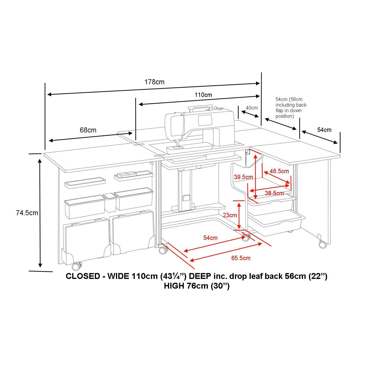 Horn Sewing Cabinets Horn Nova XL Weathered Oak  - The Sewing Studio