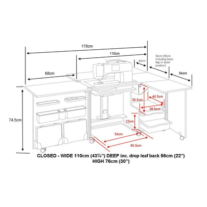 Horn Sewing Cabinets Horn Nova XL Weathered Oak  - The Sewing Studio