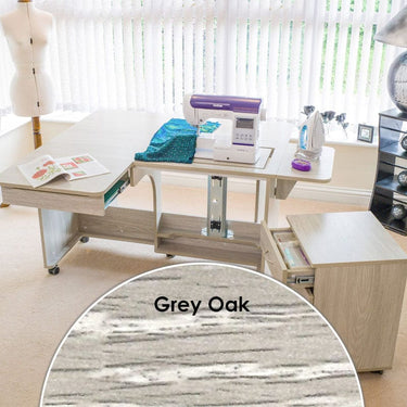 Horn Sewing Cabinets Horn Quilters Delight Mk2 American Grey Oak  - The Sewing Studio for sale UK - The Sewing Studio