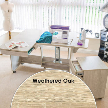 Horn Sewing Cabinets Horn Quilters Delight Mk2 Weathered Oak  - The Sewing Studio for sale UK - The Sewing Studio