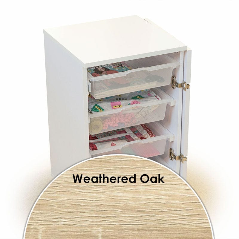 Horn Sewing Cabinets Horn Rolla Storage Cabinet Weathered Oak  - The Sewing Studio