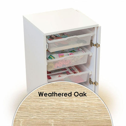 Horn Sewing Cabinets Horn Rolla Storage Cabinet Weathered Oak  - The Sewing Studio