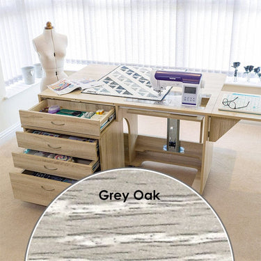Horn Sewing Cabinets Horn Super Q Cabinet American Grey Oak  - The Sewing Studio for sale UK - The Sewing Studio