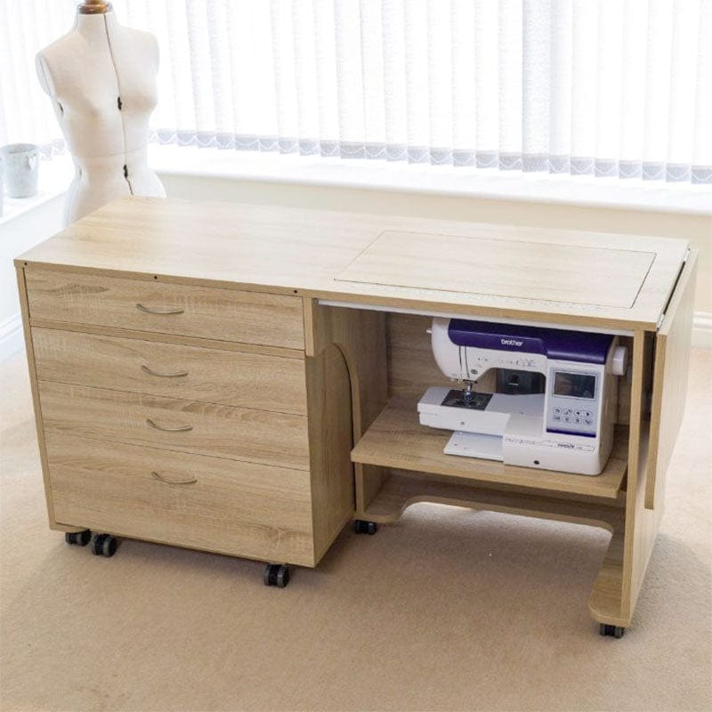 Horn Sewing Cabinets Horn Super Q Cabinet American Grey Oak  - The Sewing Studio