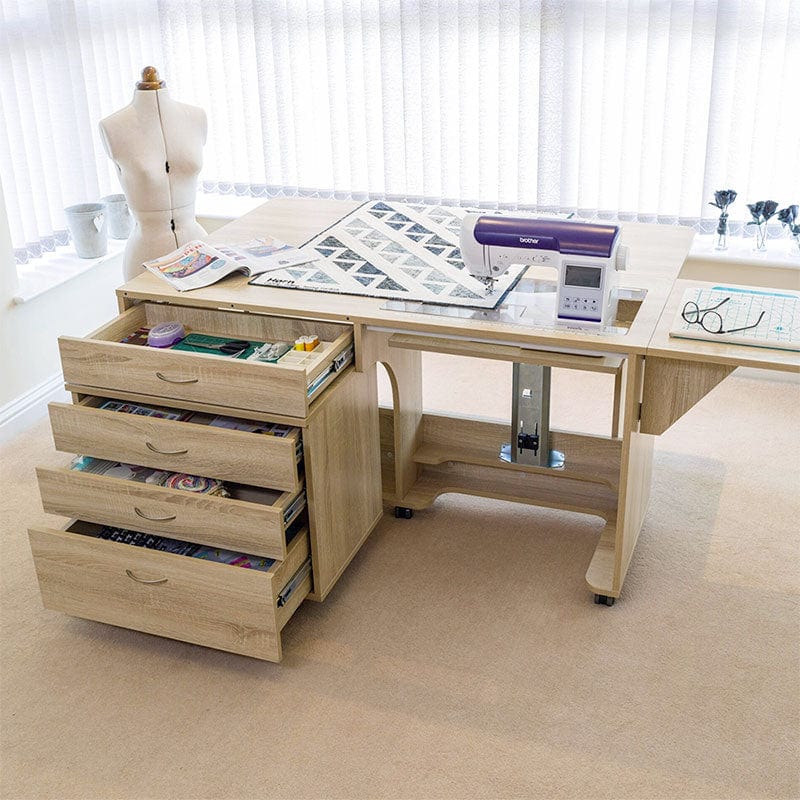 Horn Sewing Cabinets Horn Super Q Cabinet American Grey Oak  - The Sewing Studio