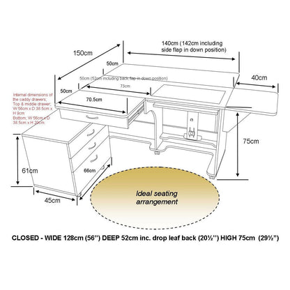 Horn Sewing Cabinets Horn Super Q Cabinet White  - The Sewing Studio