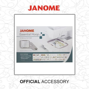 Janome Hoop (Re18) 140x180mm Kit Includes Usb Flash Drive Containing 50 Embroidery Designs 862407007