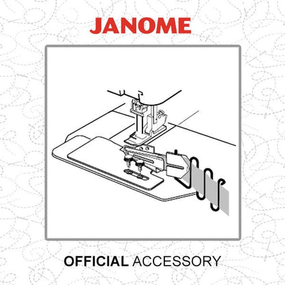 Janome Sewing Machine Accessories Janome Tape Binder Attachment With Foot & Base Plate: Wide (fabric starts at 42mm, finishes at 12mm)  - The Sewing Studio