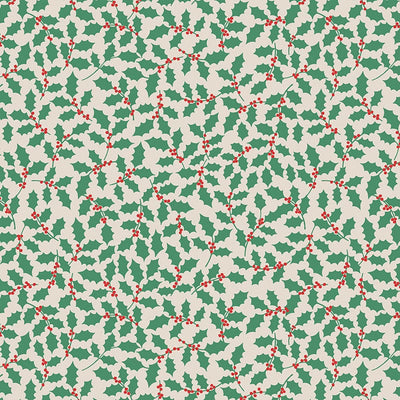 Lewis And Irene 12 Days Of Christmas Fabric Holly On Cream C79-1