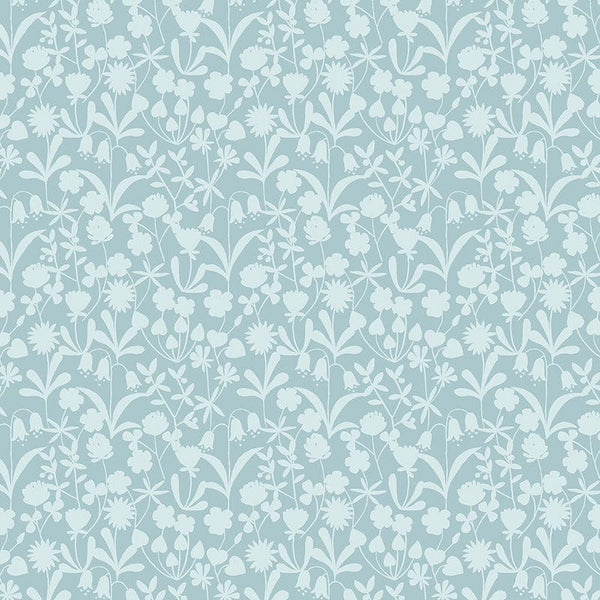 Lewis And Irene Bluebell Wood Reloved Fabric Nighttime Floral Silhouette  A129-4