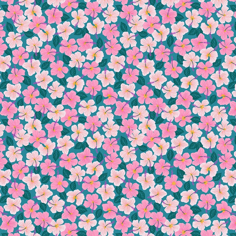 Lewis and Irene Fabric Lewis And Irene Hibiscus Hummingbird Fabric Hibiscus On Blue A596-3  - The Sewing Studio