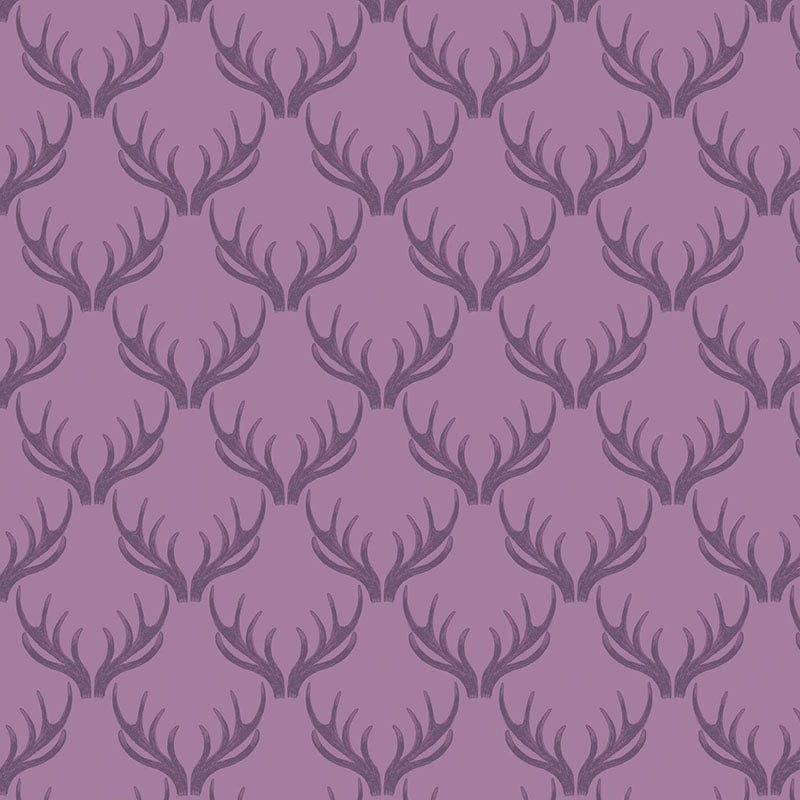 Lewis and Irene Fabric Lewis and Irene Loch Lewis Antlers Purple A157.4  - The Sewing Studio