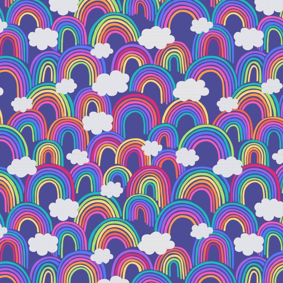 Lewis and Irene Fabric Lewis and Irene Over The Rainbow All Over Rainbow Blue  - The Sewing Studio