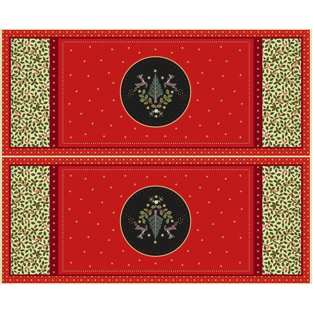 Lewis and Irene Fabric Lewis And Irene Yuletide Table Runner Fabric Panel C96  - The Sewing Studio