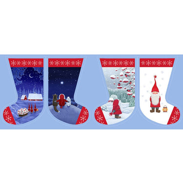 Lewis and Irene Fabric Panels & Labels Lewis & Irene Tomtens Village Stocking Panel CE22  - The Sewing Studio for sale UK - The Sewing Studio