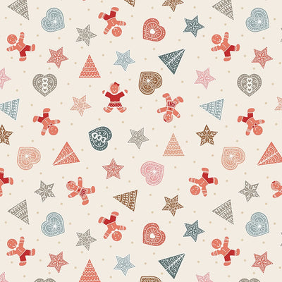 Lewis And Irene Gingerbread Season Fabric Gingerbread Shapes On Cream C88-1